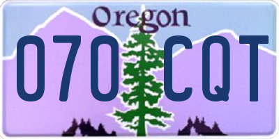 OR license plate 070CQT