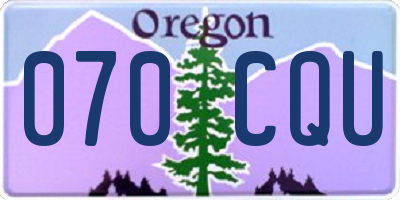 OR license plate 070CQU