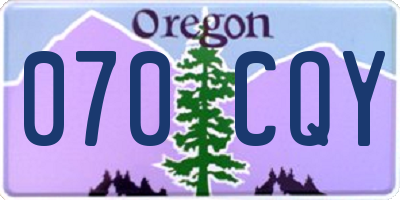 OR license plate 070CQY