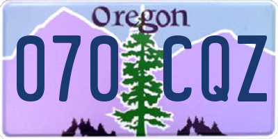 OR license plate 070CQZ
