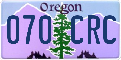 OR license plate 070CRC
