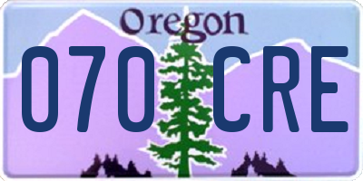 OR license plate 070CRE