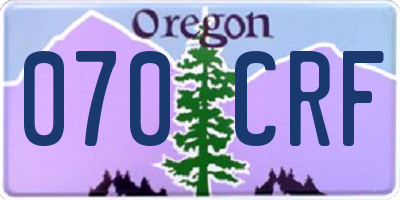 OR license plate 070CRF