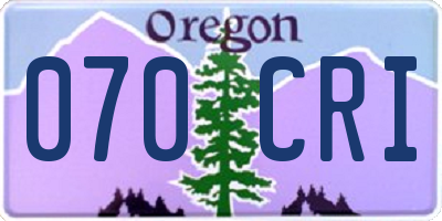 OR license plate 070CRI