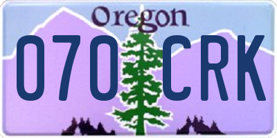 OR license plate 070CRK