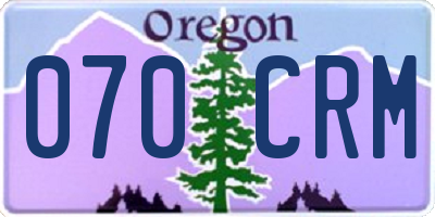 OR license plate 070CRM