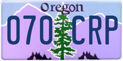 OR license plate 070CRP