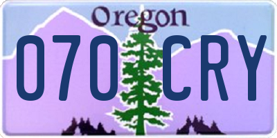 OR license plate 070CRY