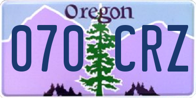 OR license plate 070CRZ