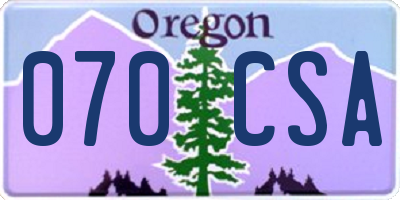 OR license plate 070CSA