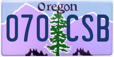OR license plate 070CSB