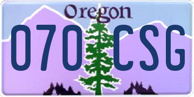 OR license plate 070CSG