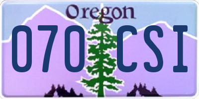 OR license plate 070CSI