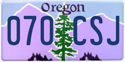 OR license plate 070CSJ