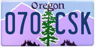 OR license plate 070CSK
