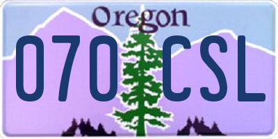 OR license plate 070CSL