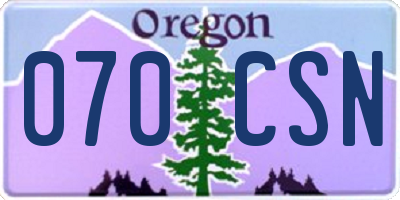 OR license plate 070CSN