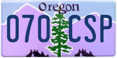 OR license plate 070CSP
