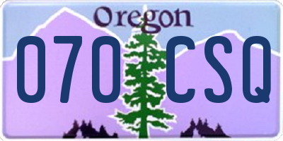 OR license plate 070CSQ
