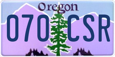 OR license plate 070CSR