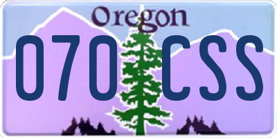 OR license plate 070CSS