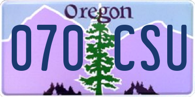 OR license plate 070CSU