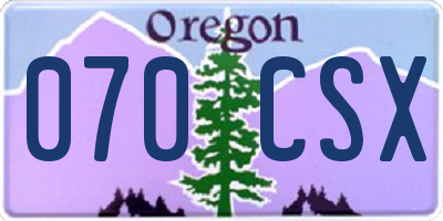 OR license plate 070CSX