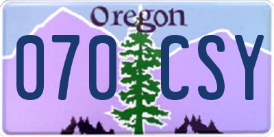 OR license plate 070CSY