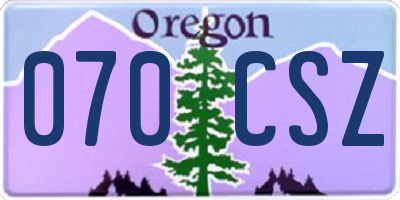 OR license plate 070CSZ