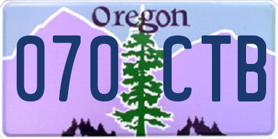 OR license plate 070CTB