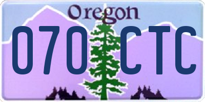 OR license plate 070CTC