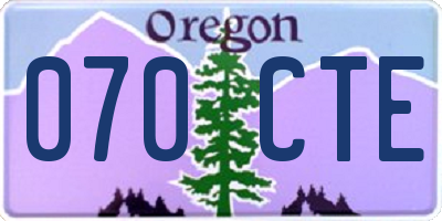OR license plate 070CTE