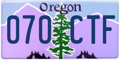 OR license plate 070CTF