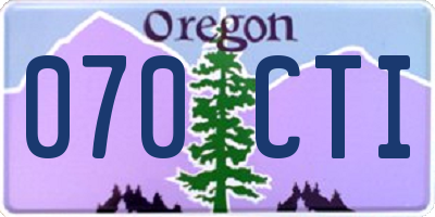 OR license plate 070CTI
