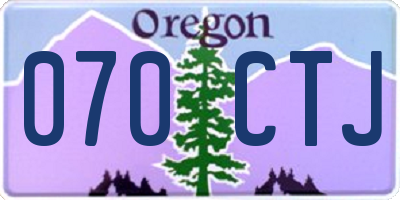 OR license plate 070CTJ
