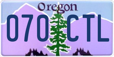 OR license plate 070CTL