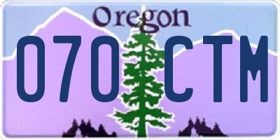 OR license plate 070CTM
