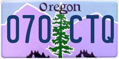 OR license plate 070CTQ