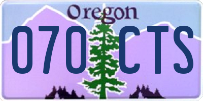 OR license plate 070CTS