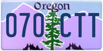 OR license plate 070CTT
