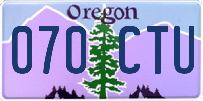 OR license plate 070CTU
