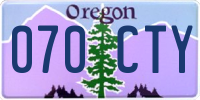 OR license plate 070CTY