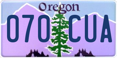 OR license plate 070CUA