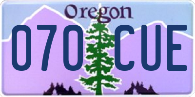 OR license plate 070CUE