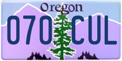 OR license plate 070CUL