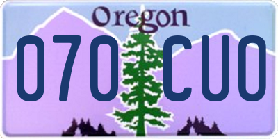OR license plate 070CUO