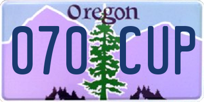 OR license plate 070CUP