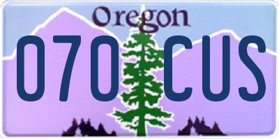 OR license plate 070CUS