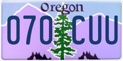 OR license plate 070CUU