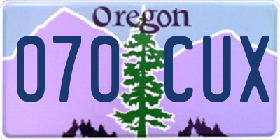 OR license plate 070CUX